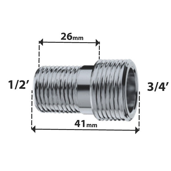 Raccord de douche court pour platine sécable dimensions