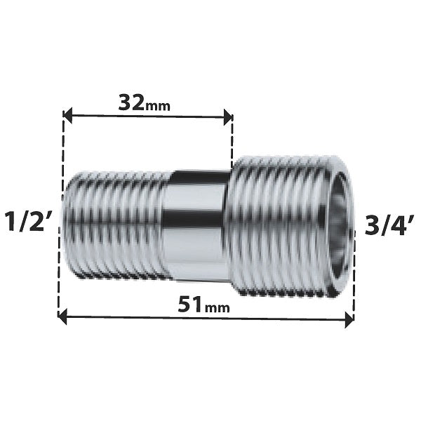 Raccord de douche long pour platine sécable dimensions