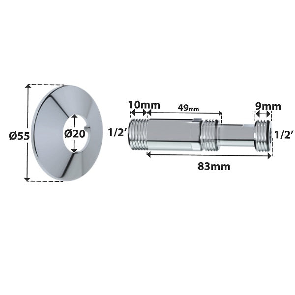 Raccord de radiateur pour platine sécable dimensions