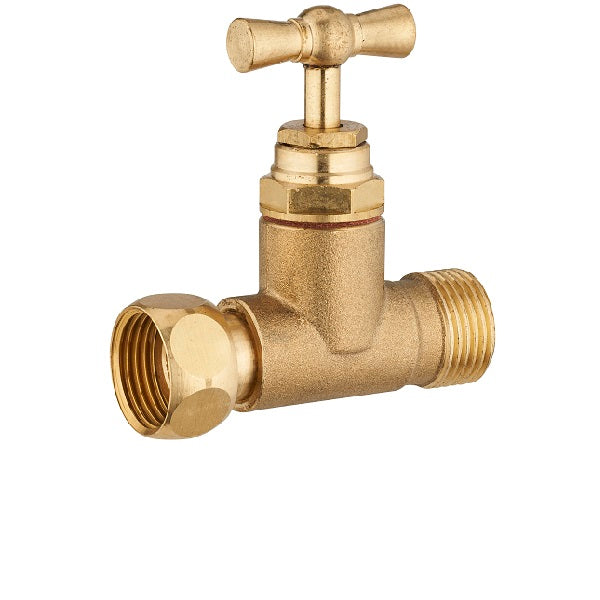 Robinet WC Droit à Clapet Laiton Brut