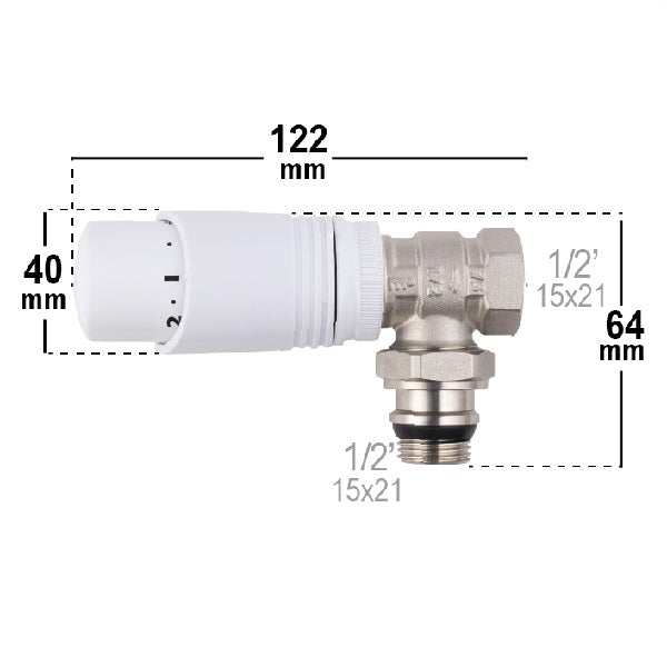 Dimension Robinet Thermostatique pour Radiateur