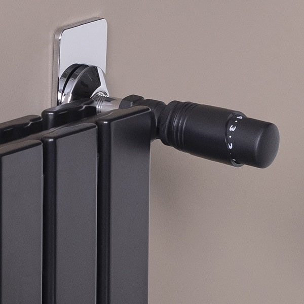 Robinet Thermostatique Noir de Radiateur installé