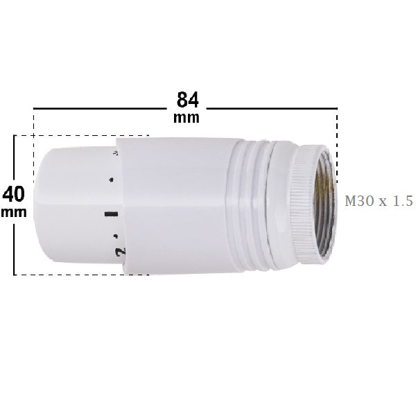 DImension Tête de Radiateur Thermostatique Blanche