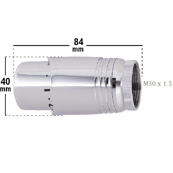 Dimension Tête de Radiateur Thermostatique Chromée