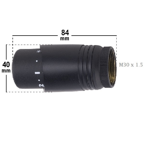 Dimension Tête de Radiateur Thermostatique Noire