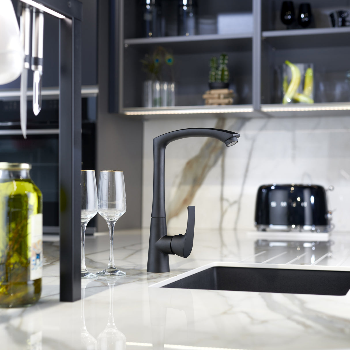 Mitigeur Évier NATAM Noir Mat ambiance