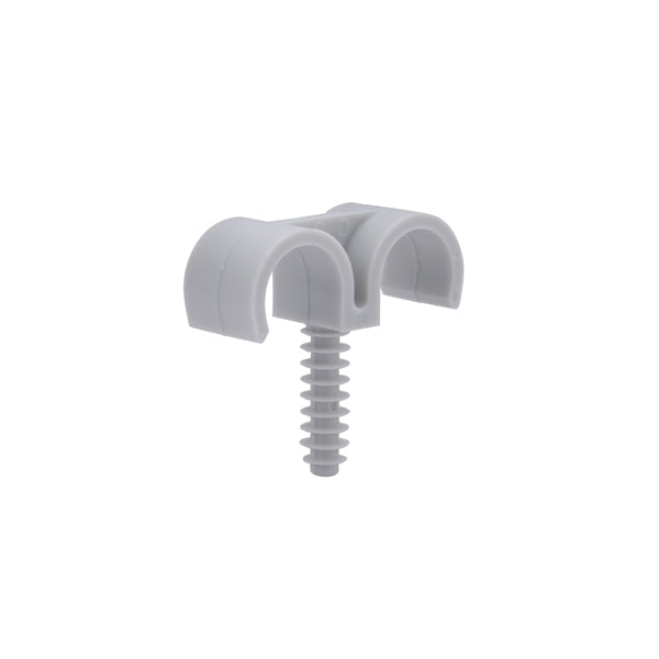 Collier De Fixation Double Pour Tube PER Diamètre 12mm - Lot De 10 Pièces, Gris, Fixation Directe Sans Cheville