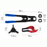 Coffret Pince à sertir compact - ébavureur - coupe-tube