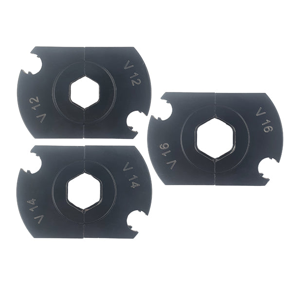 Pince à sertir manuelle tête rotative + inserts profil V Ø12-14-16