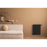 Radiateur horizontal double noir NYTIA