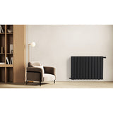 Radiateur horizontal double noir NYTIA