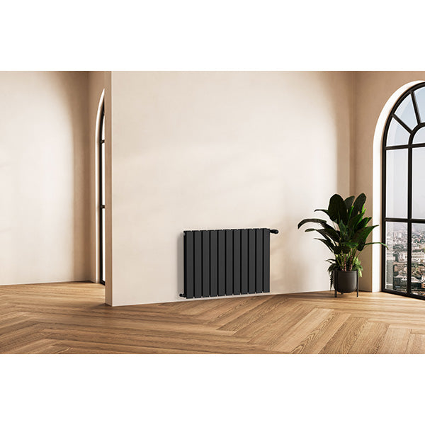 Radiateur horizontal double noir NYTIA