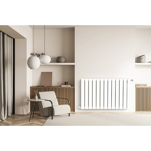 Radiateur horizontal double blanc NYTIA