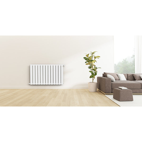 Radiateur horizontal double blanc NYTIA