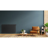 Radiateur horizontal double noir NYTIA