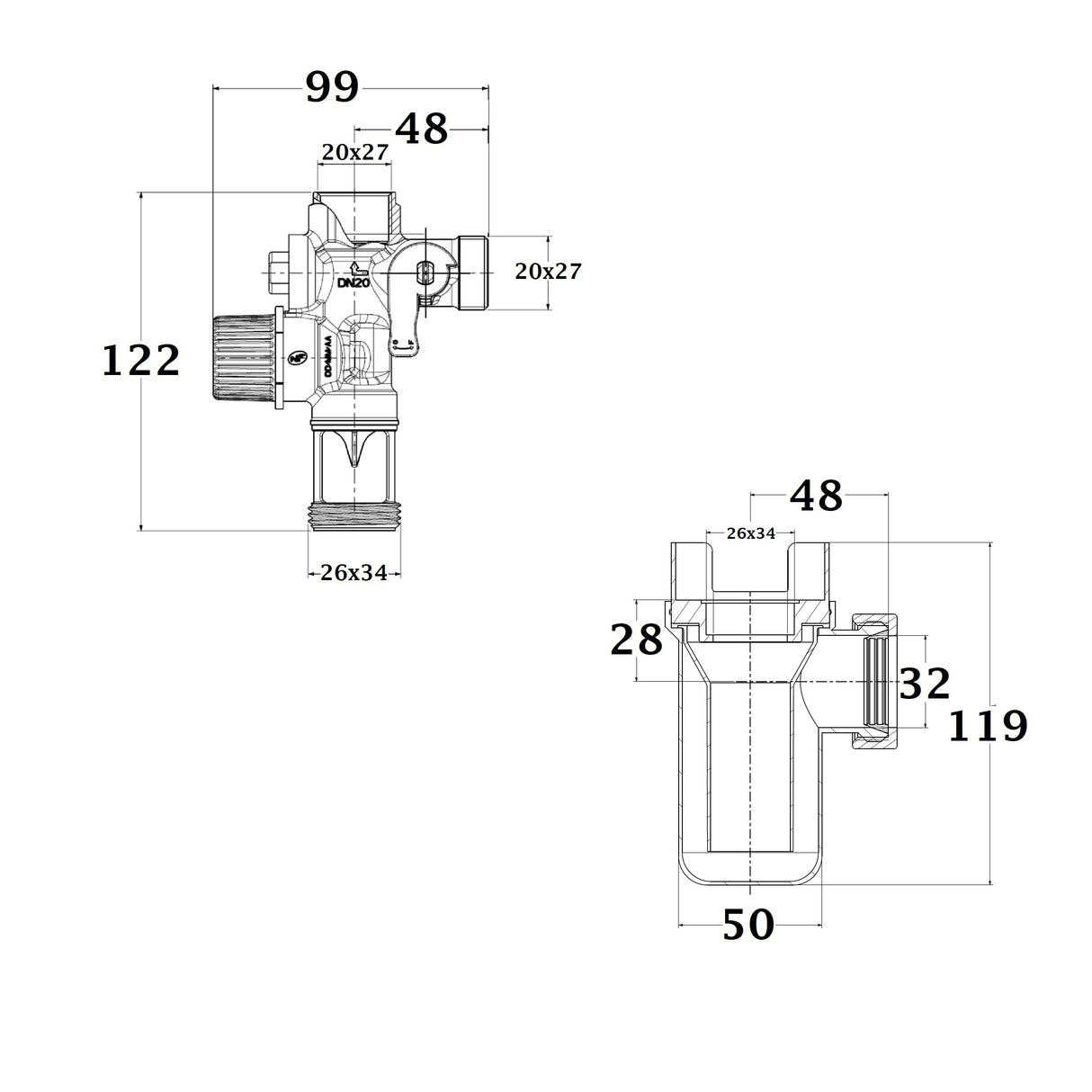 Groupe de sécurité NF siège inox + Siphon