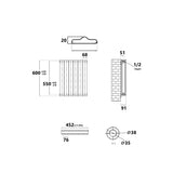 Radiateur horizontal double blanc NYTIA