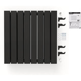 Radiateur horizontal double noir NYTIA