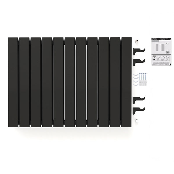 Radiateur horizontal double noir NYTIA