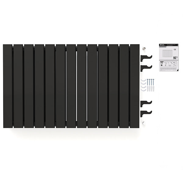 Radiateur horizontal double noir NYTIA