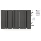 Radiateur horizontal double anthracite NYTIA