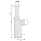 Siphon lavabo réglable ABS