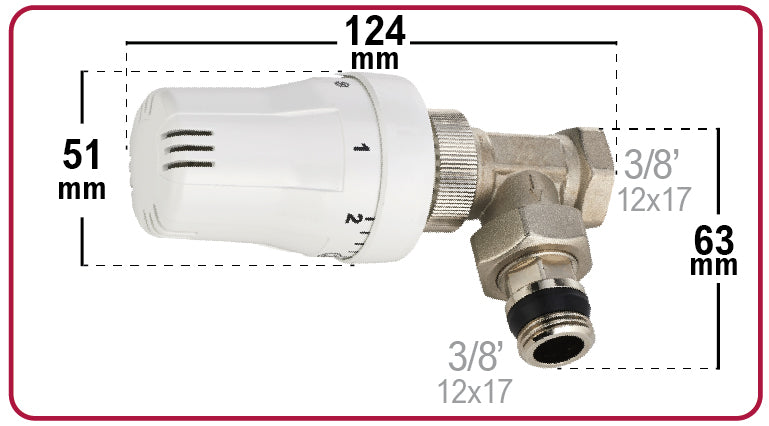 robinet radiateur corps équerre pour thermostatique M30 3/8'' ou 1/2