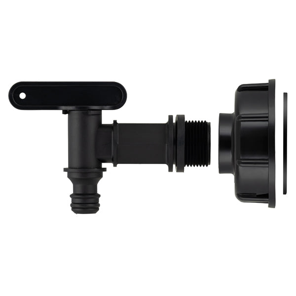 Raccord de cuve PEHD S60 + robinet quart de tour