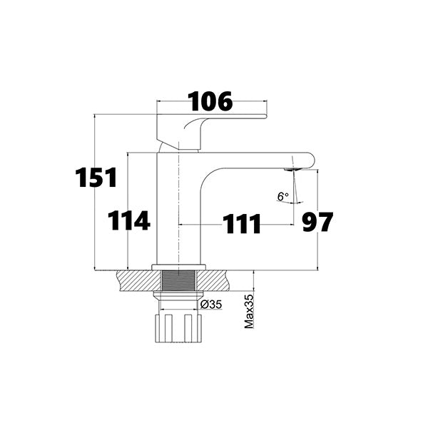 Mitigeur lavabo plan