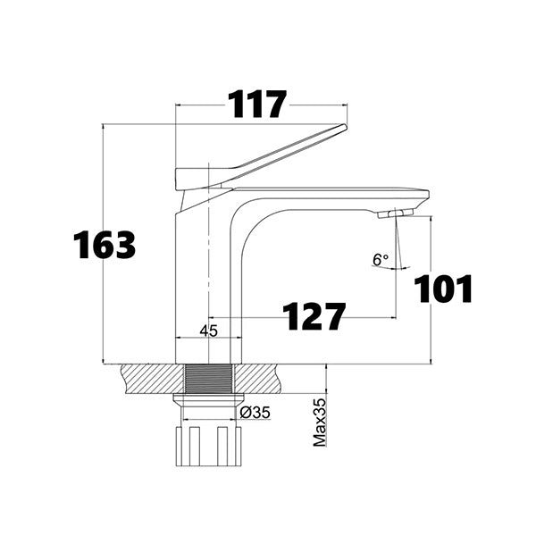 Mitigeur lavabo plan