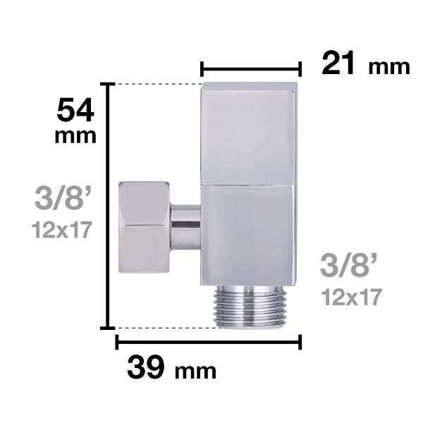 Robinet WC equerre design carré dimensions