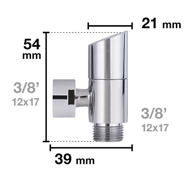 Robinet WC equerre design manette oblique dimensions