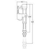 Plan dimension robinet flotteur vertical NT