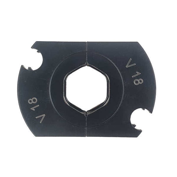 Paire d'inserts profil V Ø18 pour pince à sertir manuelle tête rotative