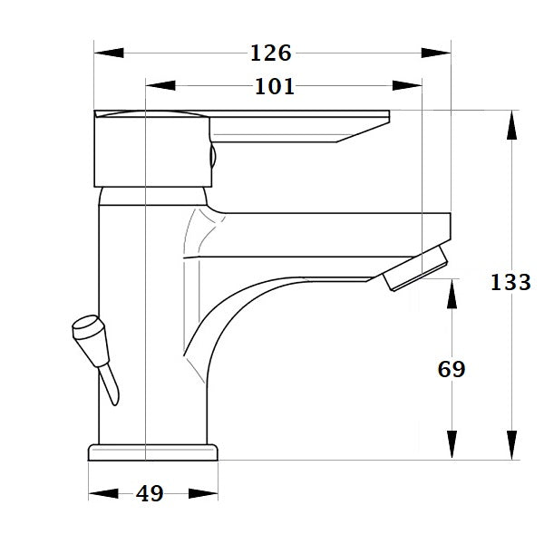 Mitigeur lavabo NF ALTO dimensions