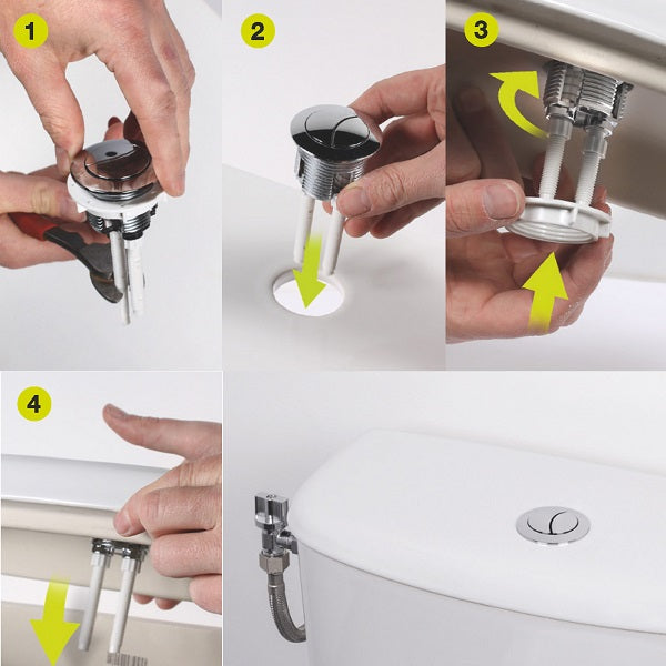 Mécanisme WC économiseur d'eau,double bouton poussoir, à
