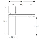 Mitigeur lavabo noir LEMINA dimensions
