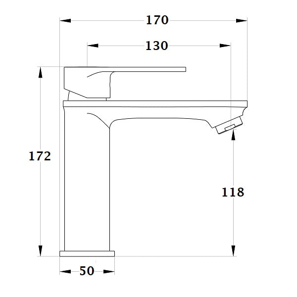 Mitigeur lavabo NYTIA dimensions