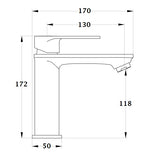 Mitigeur lavabo noir NYTIA dimensions