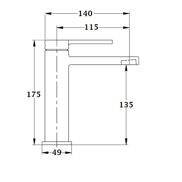 Mitigeur lavabo OBERA dimensions