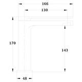 Mitigeur de lavabo manette ajourée PLATA dimensions